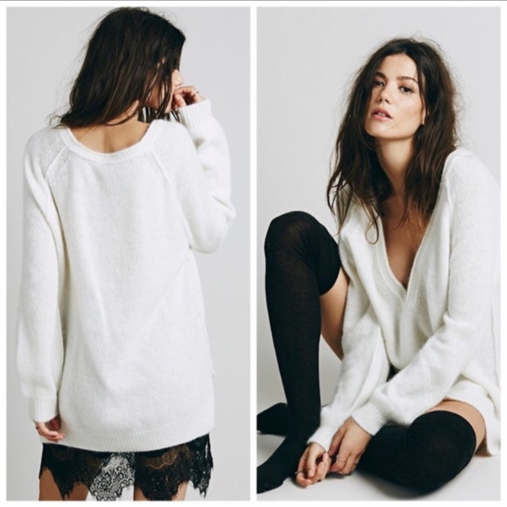 Free People Fuzzy Angora Blend Sweater